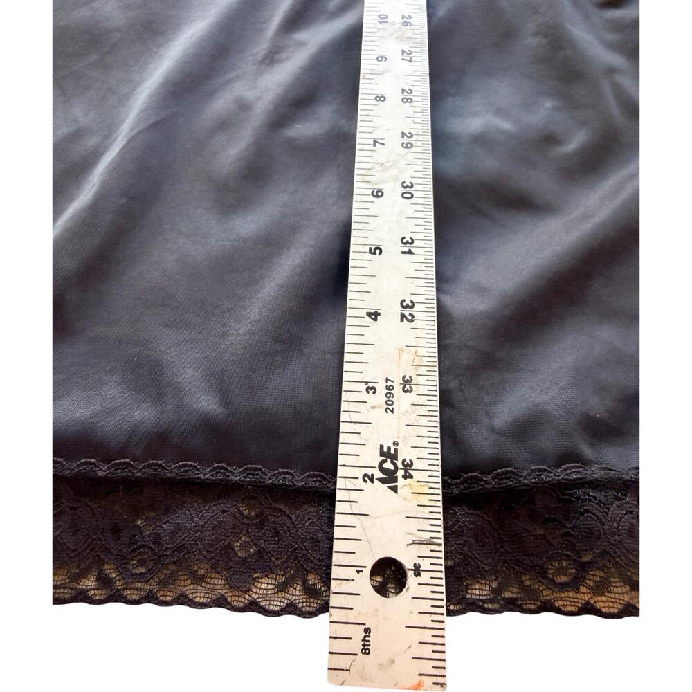 Vanity Fair Black Nylon Full Slip Lace Trim V-Neck Vintage 90s Size 36 - Picture 7 of 10